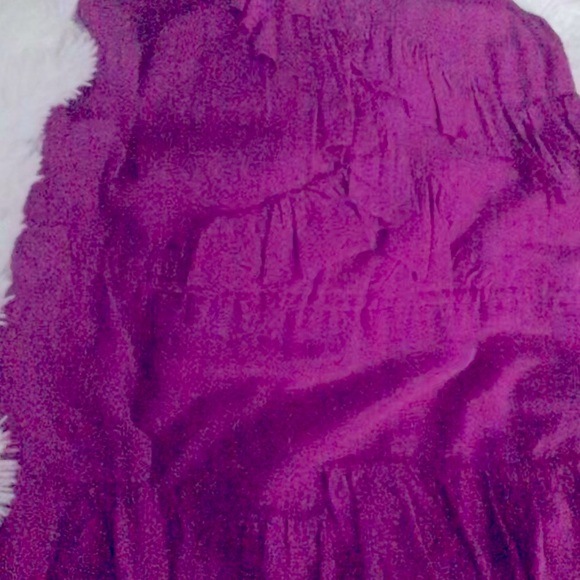 Purple/Hot Pink 100% Silk Ruffled Dress - Picture 2 of 7